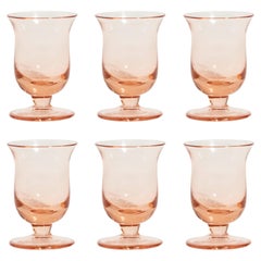 Pink Murano Aperitif / Liqueur Glasses, Set of Six