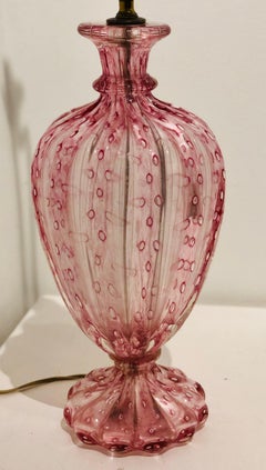 Pink Murano Barovier Italian Glass Table Lamp