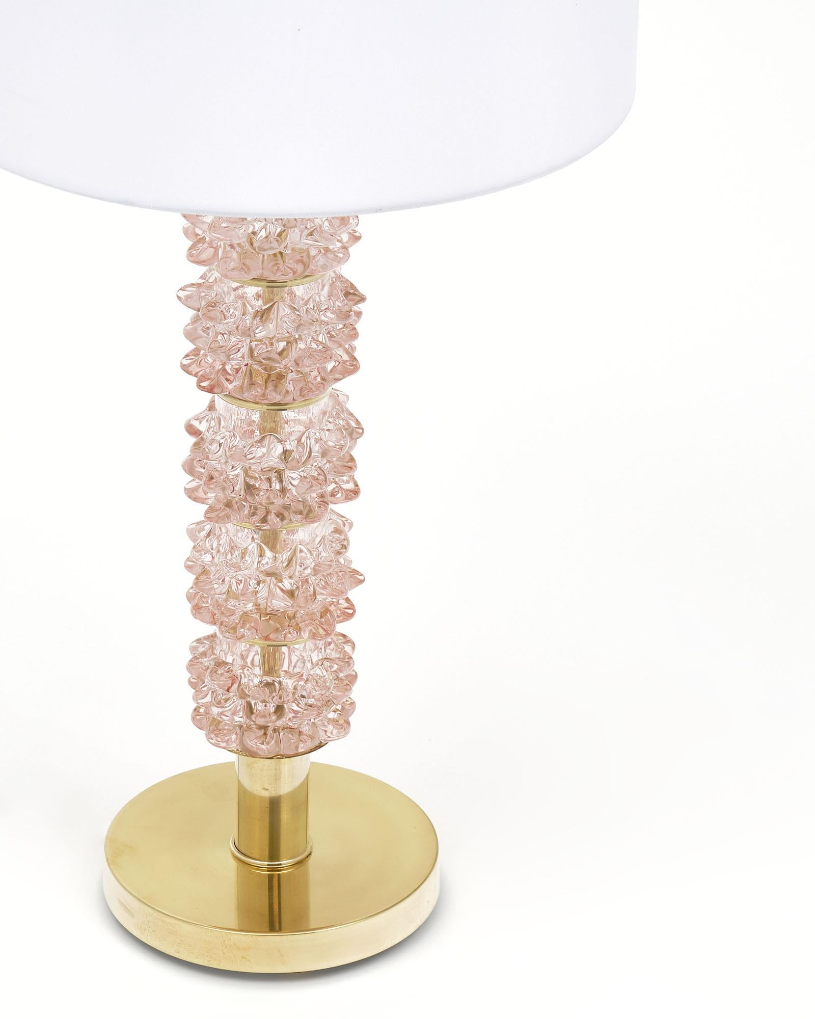 Contemporary Pink Murano Barovier Rostrate Lamps