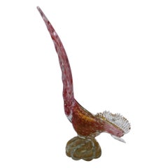 Pink Murano Bird with Gold Inclusions, circa 1950