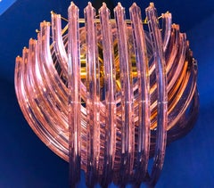 Pink Murano Curvati Ceiling Light or Flush Mount, 1990