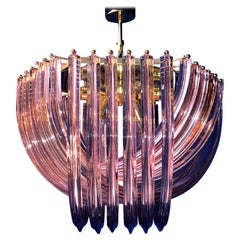 Pink Murano Curvati Ceiling Light or Flush Mount, 1990