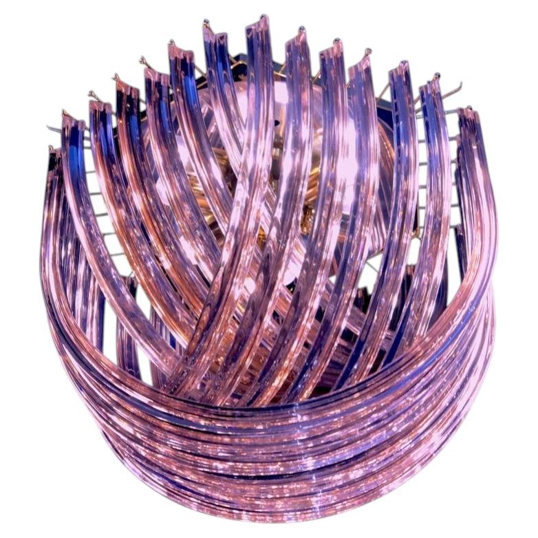 Pink Murano Curvati Ceiling Light or Flush Mount, 1990 For Sale