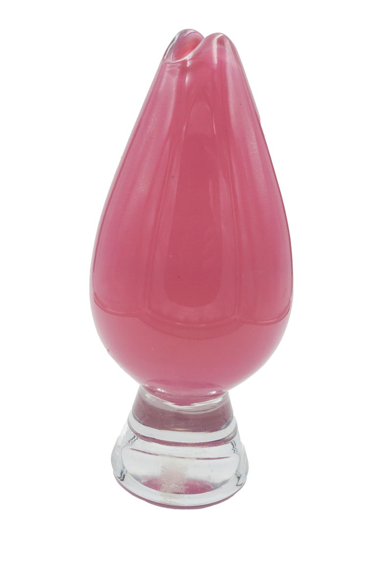 Pink Murano Glass Bud Vase For Sale at 1stDibs