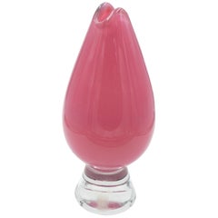 Mid Century Pink Murano Glass Bud Vase