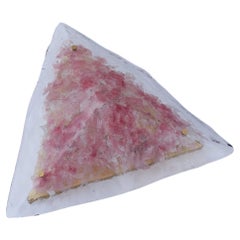 Pink Murano glass ceiling or wall lamp in a triangular shape from the 1970s 