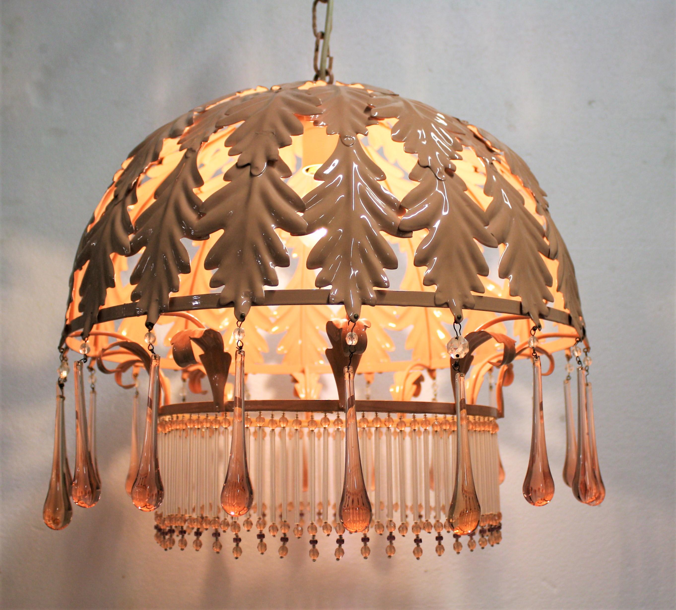 Pink Murano Glass Chandelier, 1960s In Excellent Condition In HEVERLEE, BE