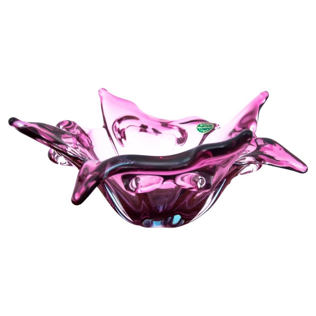 Soft Pink Murano Glass Dish / Bowl, Italy 1950s For Sale at 1stDibs