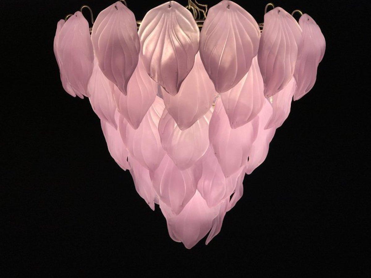 Blown Glass Pink Murano Glass Enchanting Italian Chandelier, circa 2000s