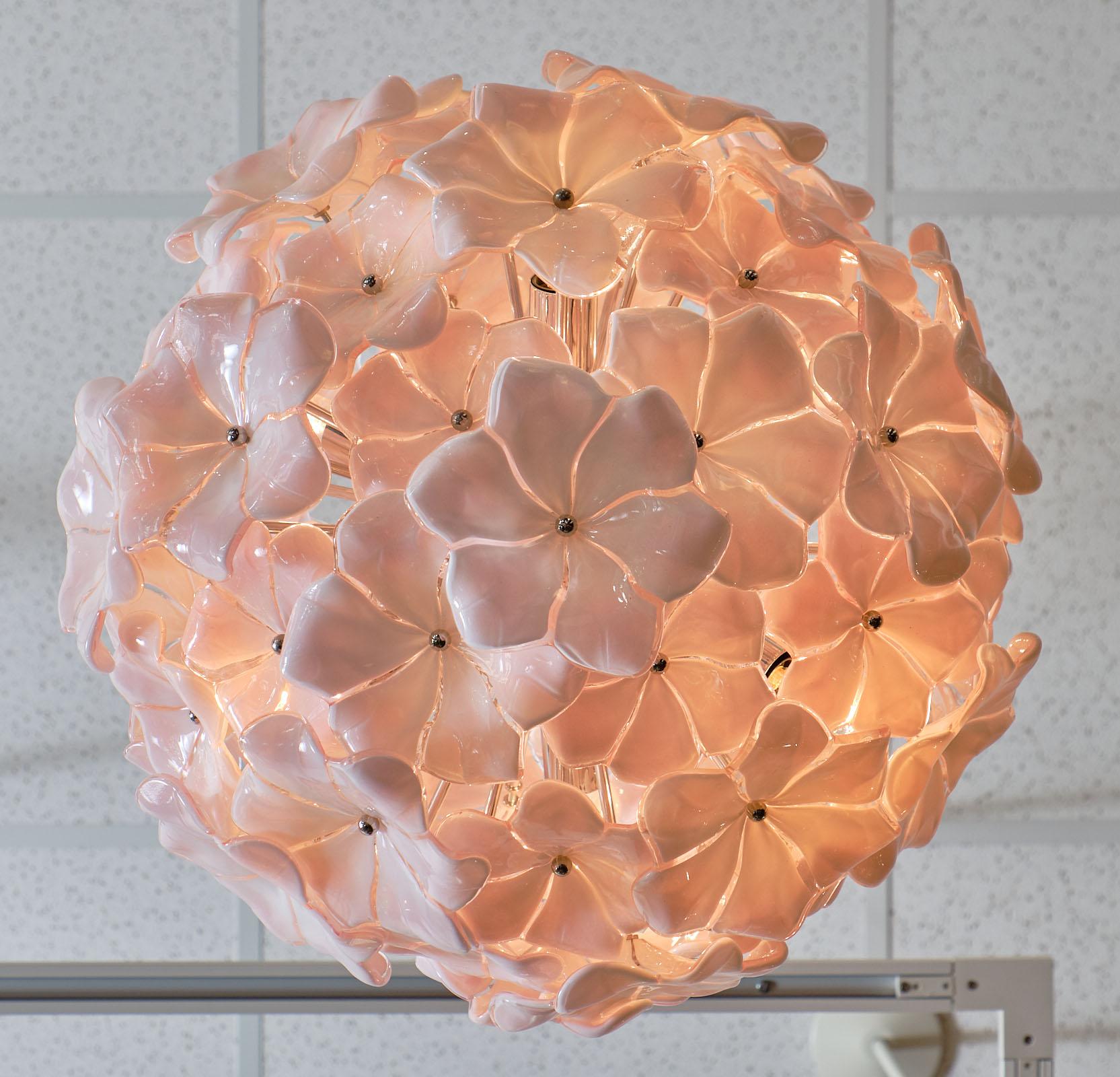 pink murano chandelier