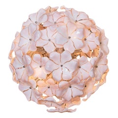 Pink Murano Glass Flower Chandelier 