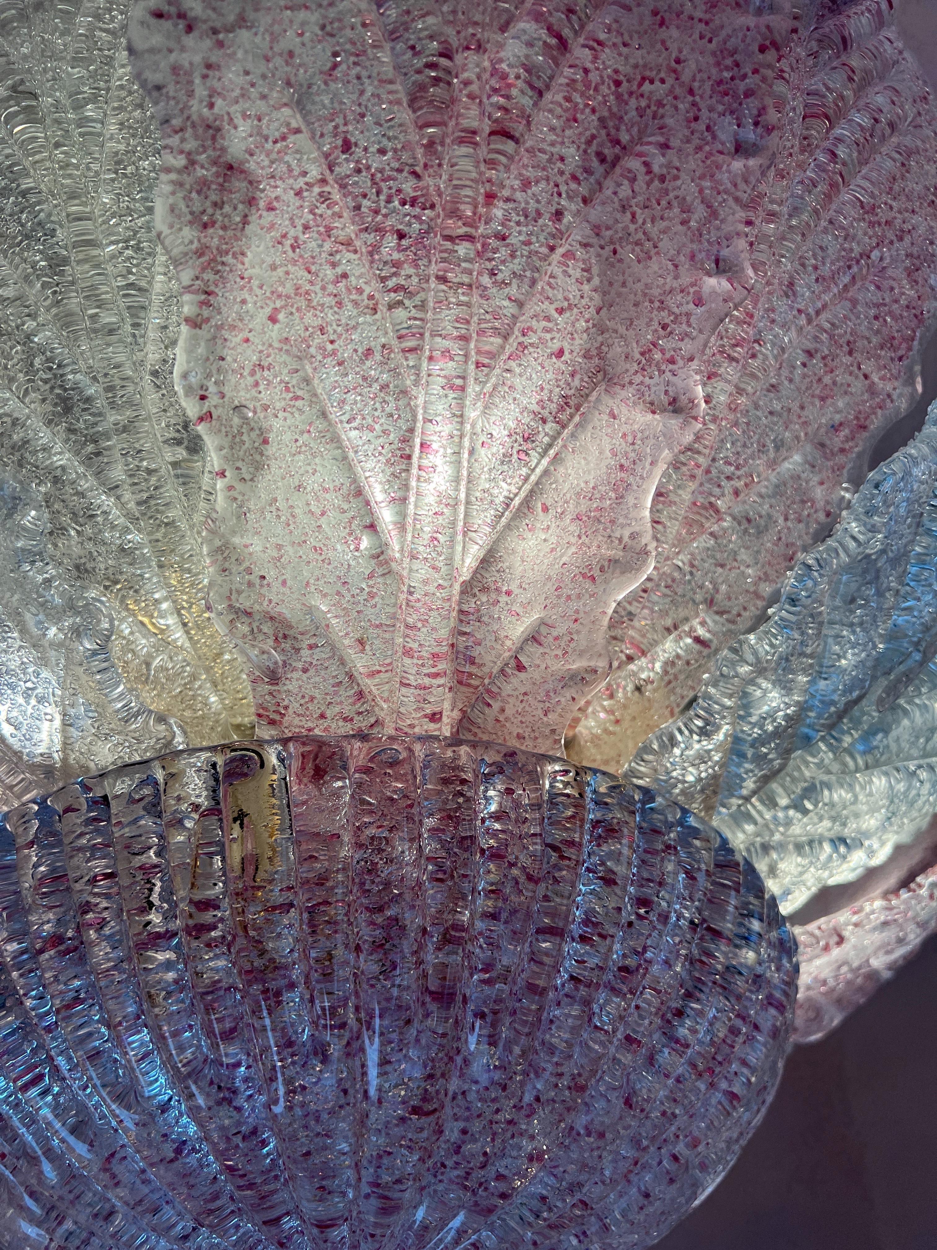 Empotrable de cristal de Murano rosa de Barovier & Toso MidCentury Modern Italy años 80 en venta 5