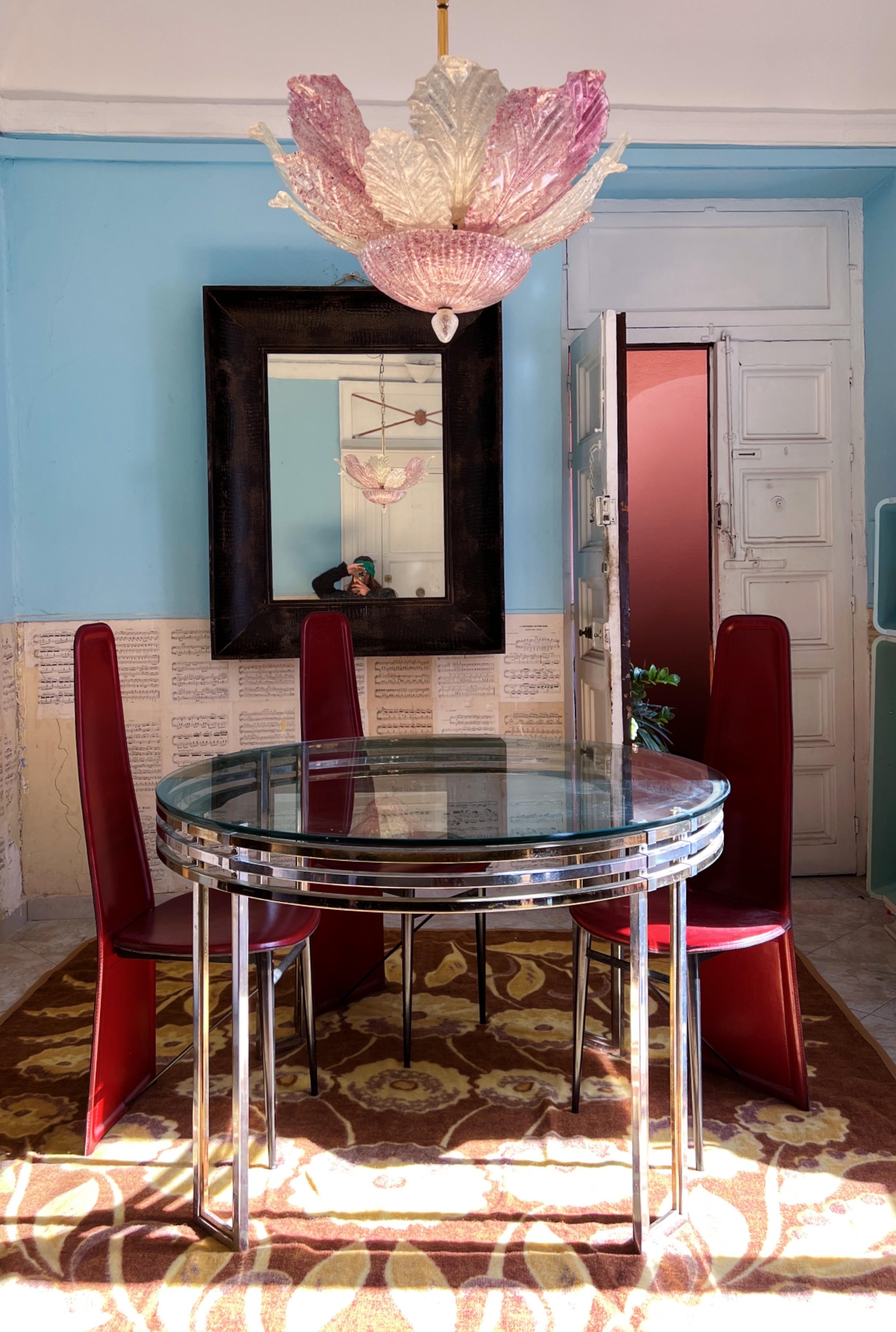 Empotrable de cristal de Murano rosa de Barovier & Toso MidCentury Modern Italy años 80 Italiano en venta