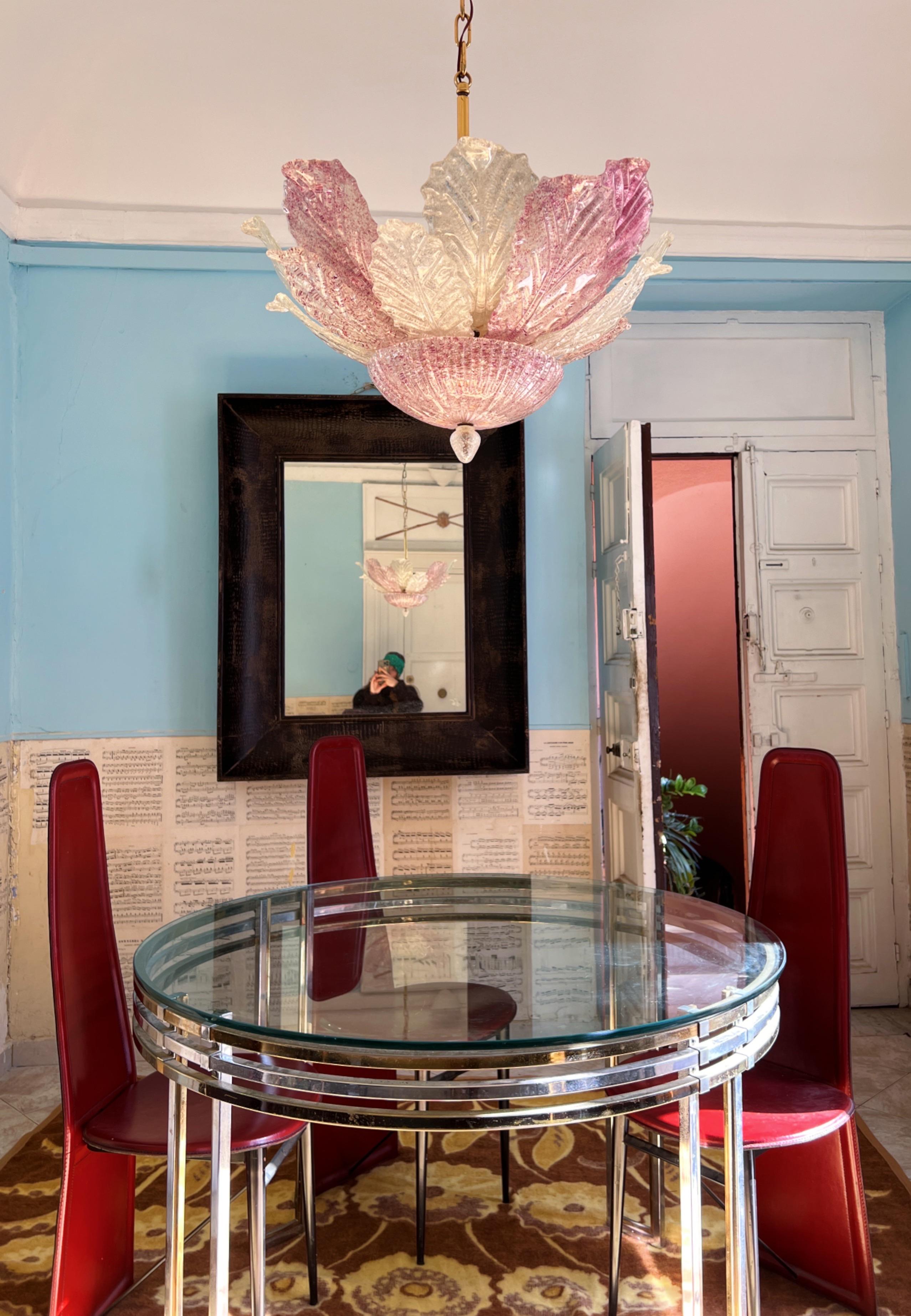 Empotrable de cristal de Murano rosa de Barovier & Toso MidCentury Modern Italy años 80 en Bueno estado para la venta en Palermo, PA