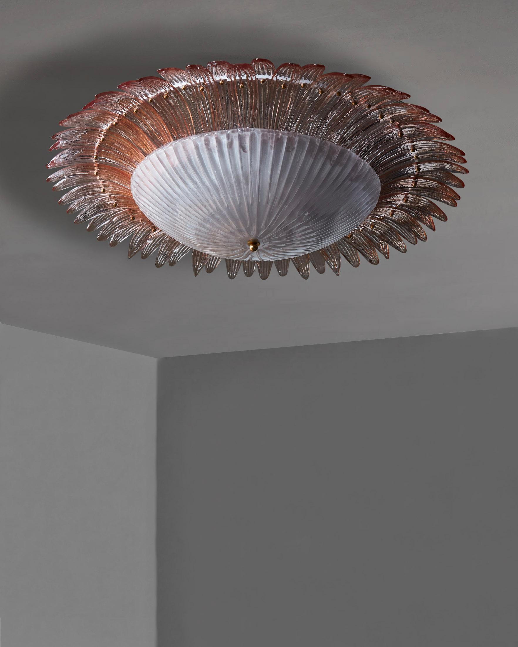 Moderno Montatura ad incasso in vetro di Murano rosa in vendita