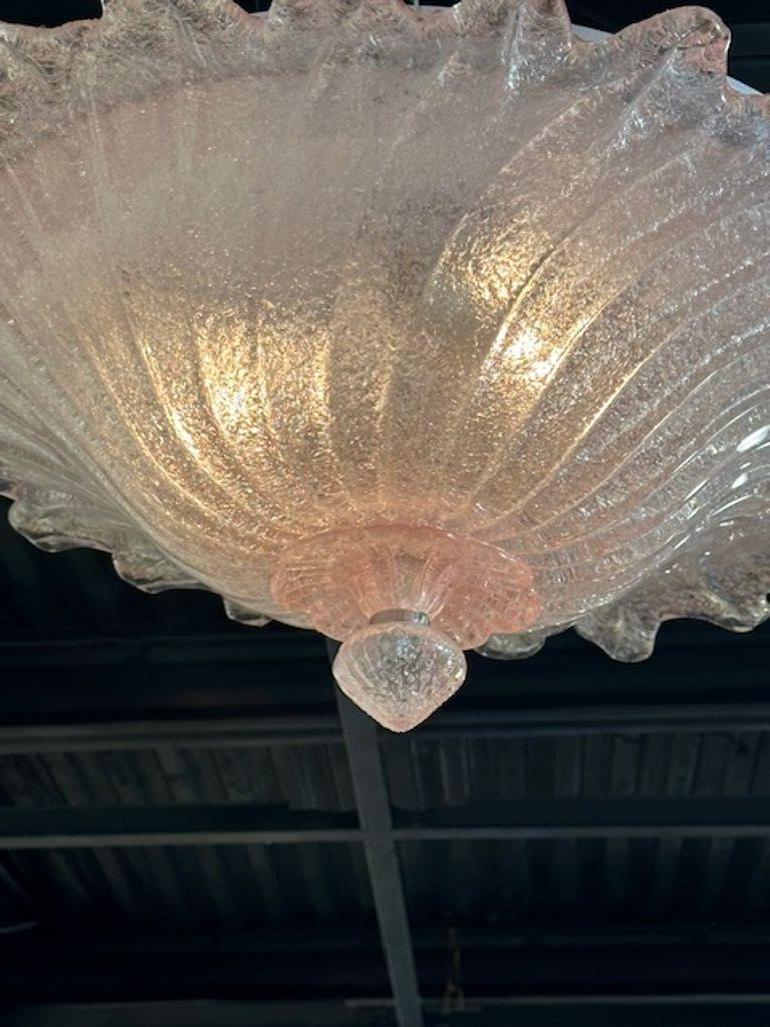 Pink Murano Glass Flush Mount with 
