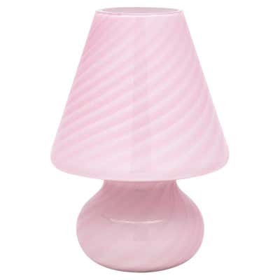 Postmodern Pink Ceramic Floral Table Lamps, a Pair For Sale at 1stDibs