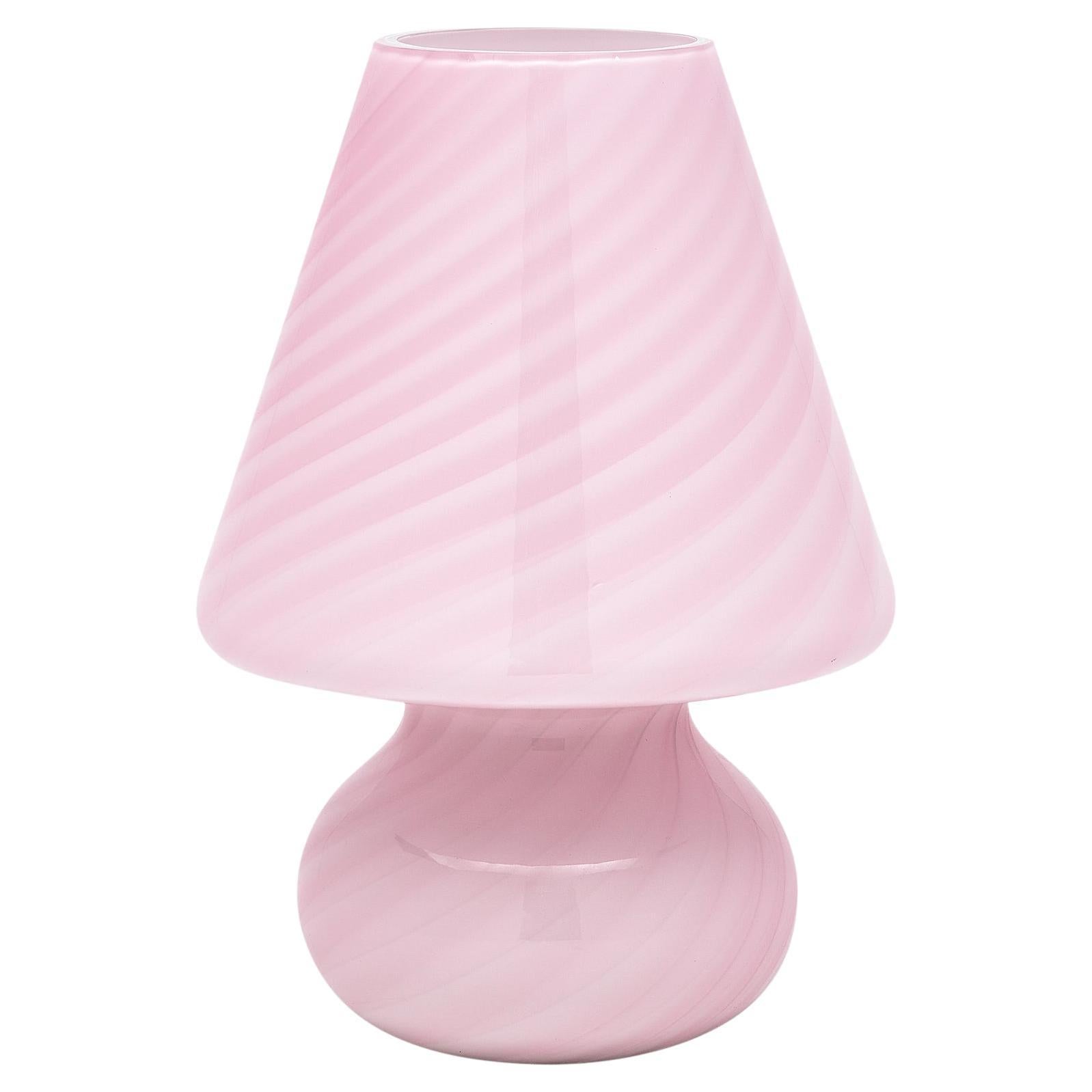 Rosa Murano Glas Fungo Lampe im Angebot