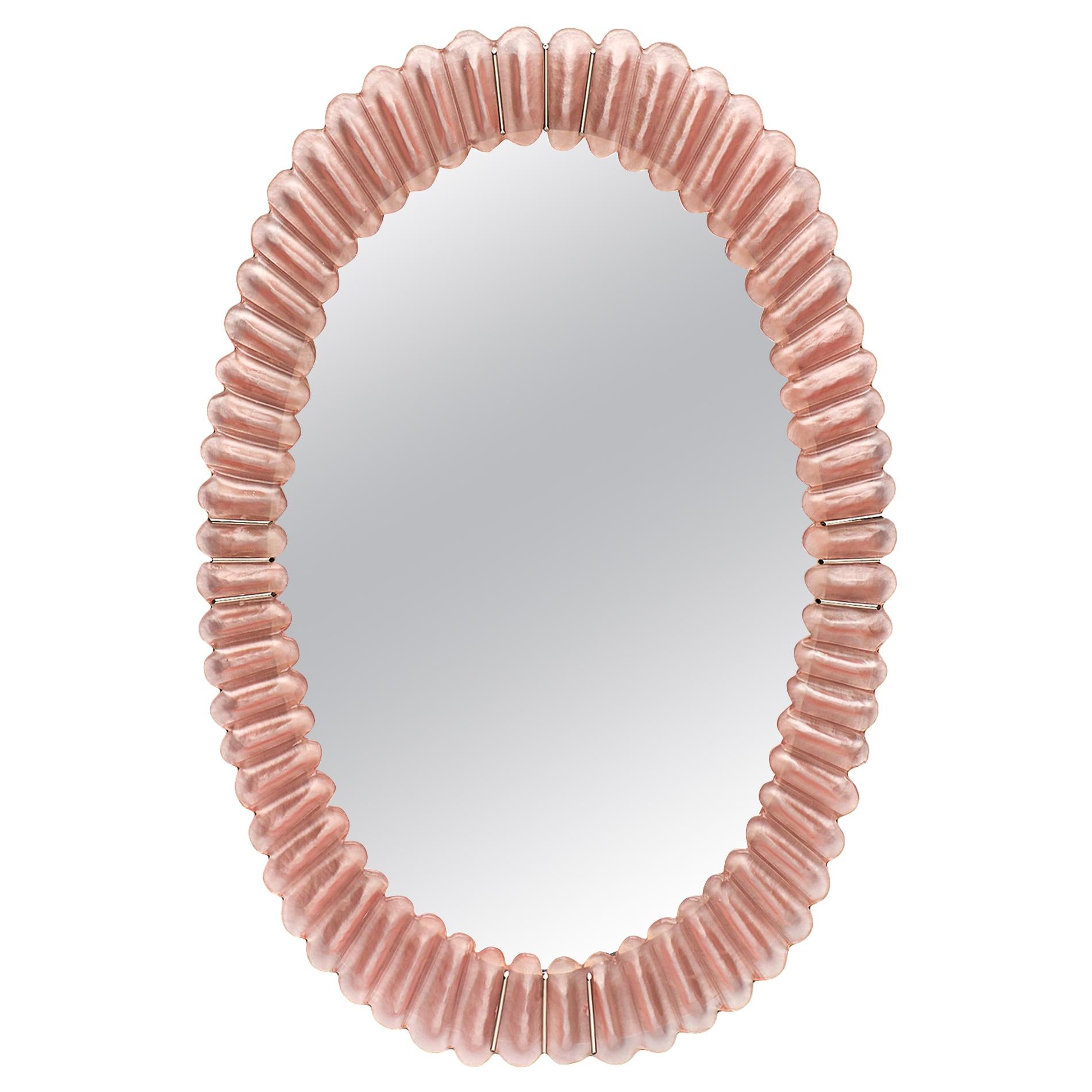 Pink Murano Glass Mirror by Fuga