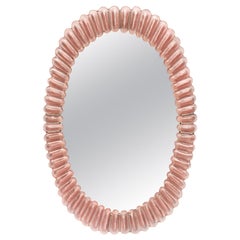 Miroir en verre de Murano rose par Fuga