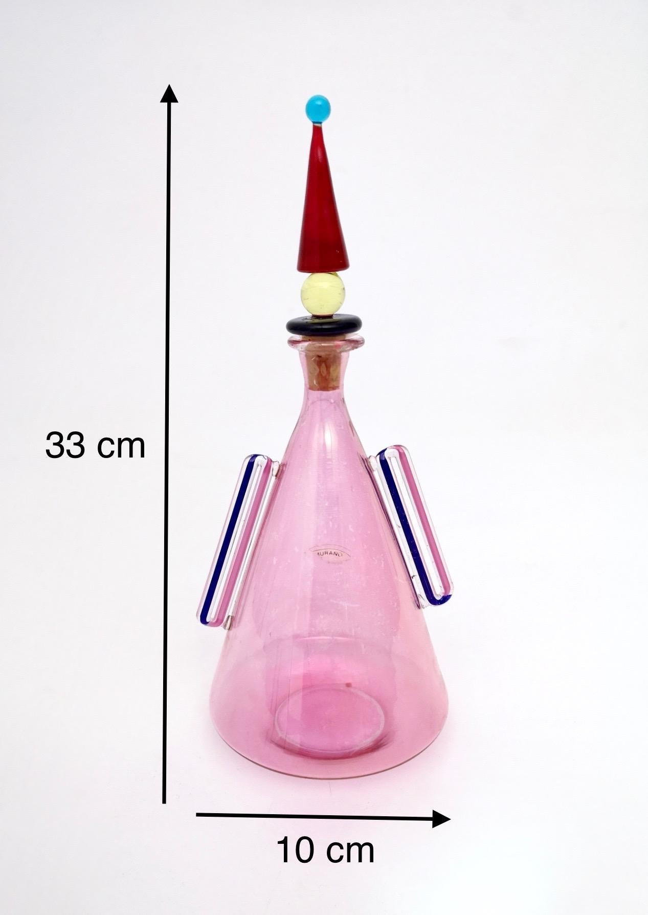 Pink Murano Glass Perfume Bottle, Italy, 1980s  4