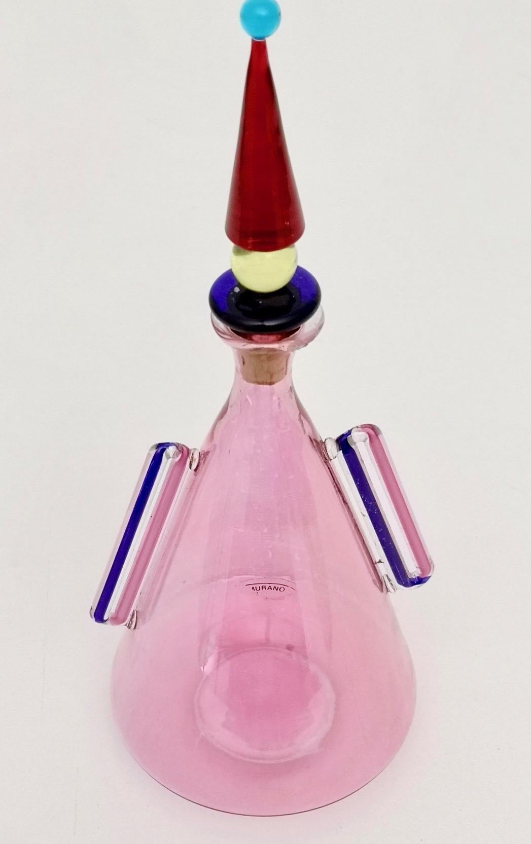 Pink Murano Glass Perfume Bottle, Italy, 1980s  In Excellent Condition In Bresso, Lombardy