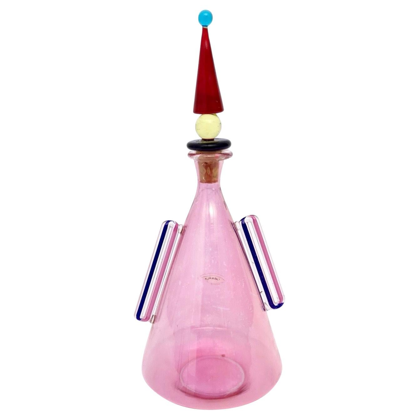 Pink Murano Glass Perfume Bottle, Italy, 1980s 