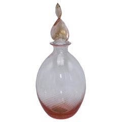 Pink Murano Glass Perfume Bottle with Gold Inclusions, C. 1950