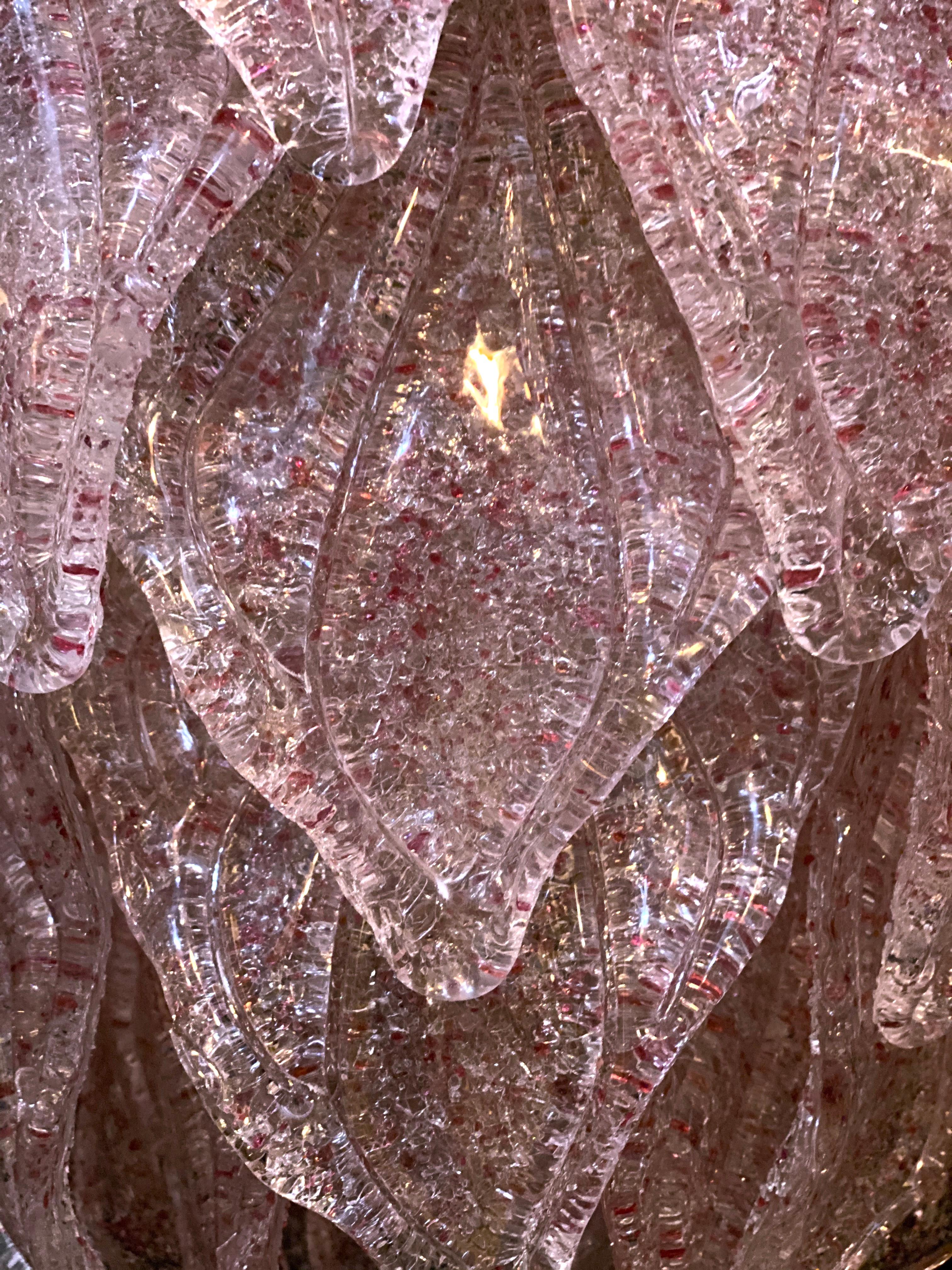 Pink Murano Glass Polar Chandelier, Italy, 1970s For Sale 2
