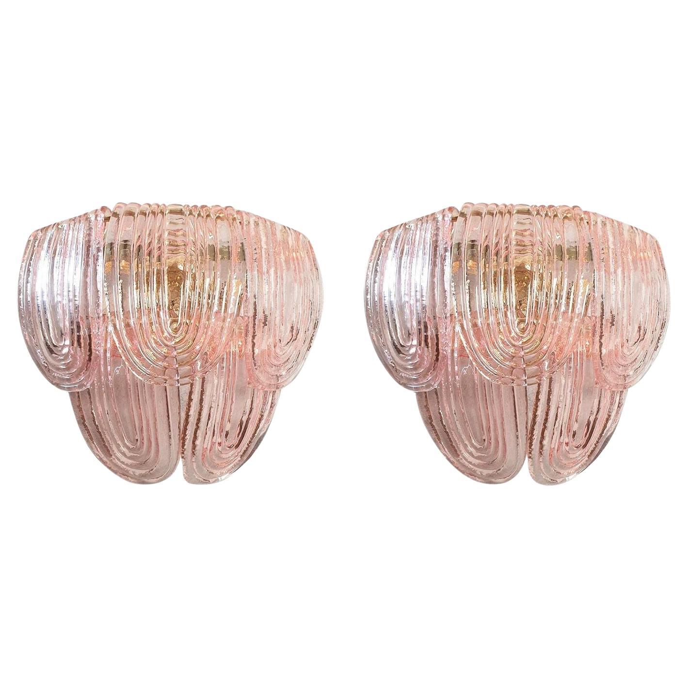 Pink Murano glass sconces - a pair