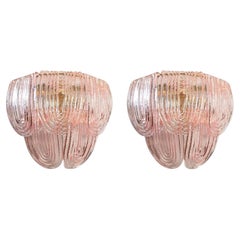 Pink Murano glass sconces - a pair