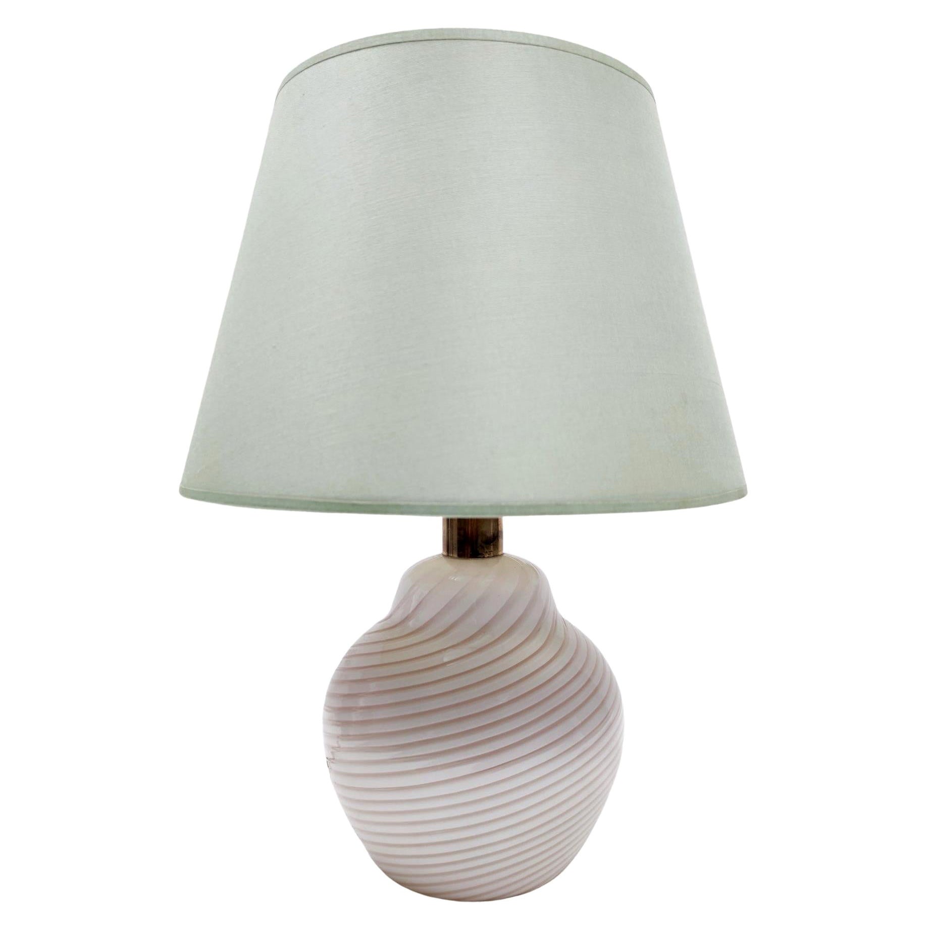 Pink Murano Glass Table Lamp by Lino Tagliapietra Produced by Paf, Italy 1980s
