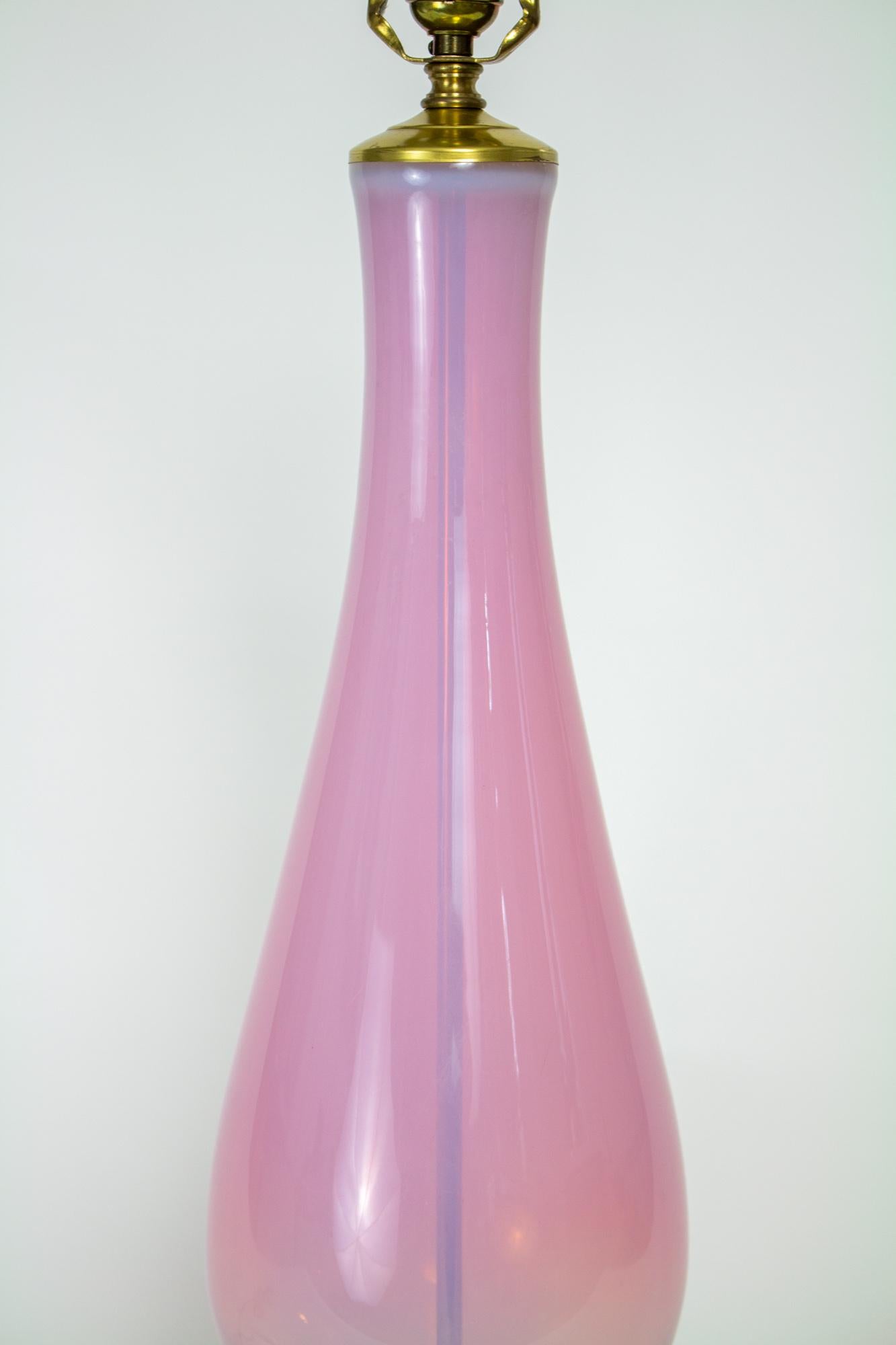 20th Century Pink Murano Glass Teardrop Table Lamp