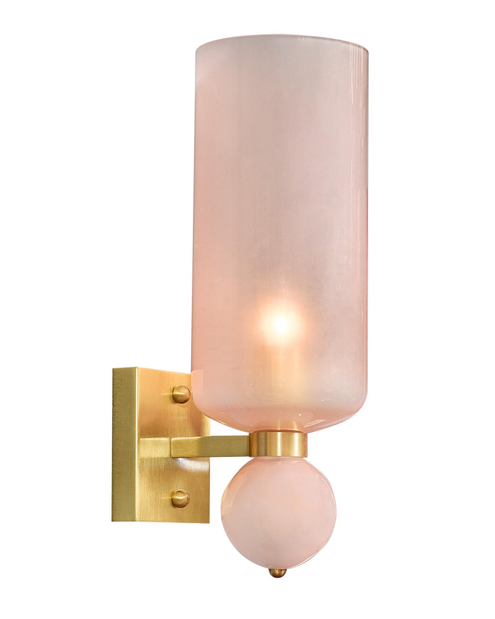 Modern Pink Murano Glass Torchiere Sconces For Sale