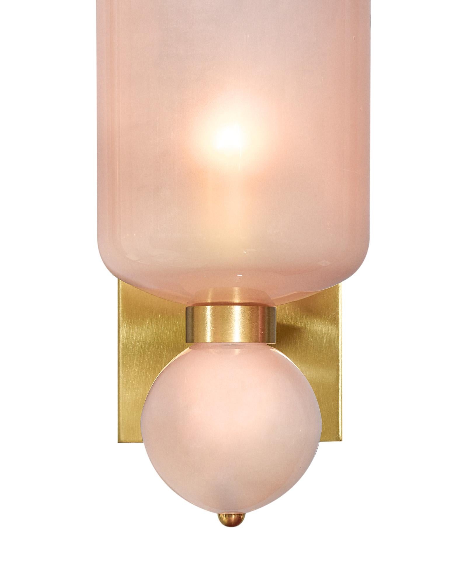Italian Pink Murano Glass Torchiere Sconces For Sale