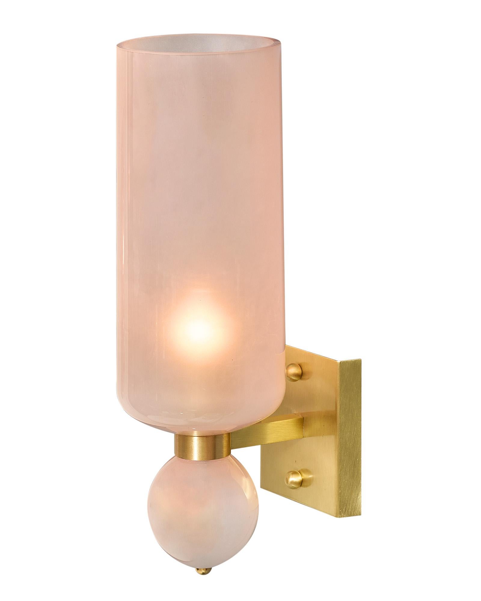 Pink Murano Glass Torchiere Sconces In New Condition For Sale In Austin, TX