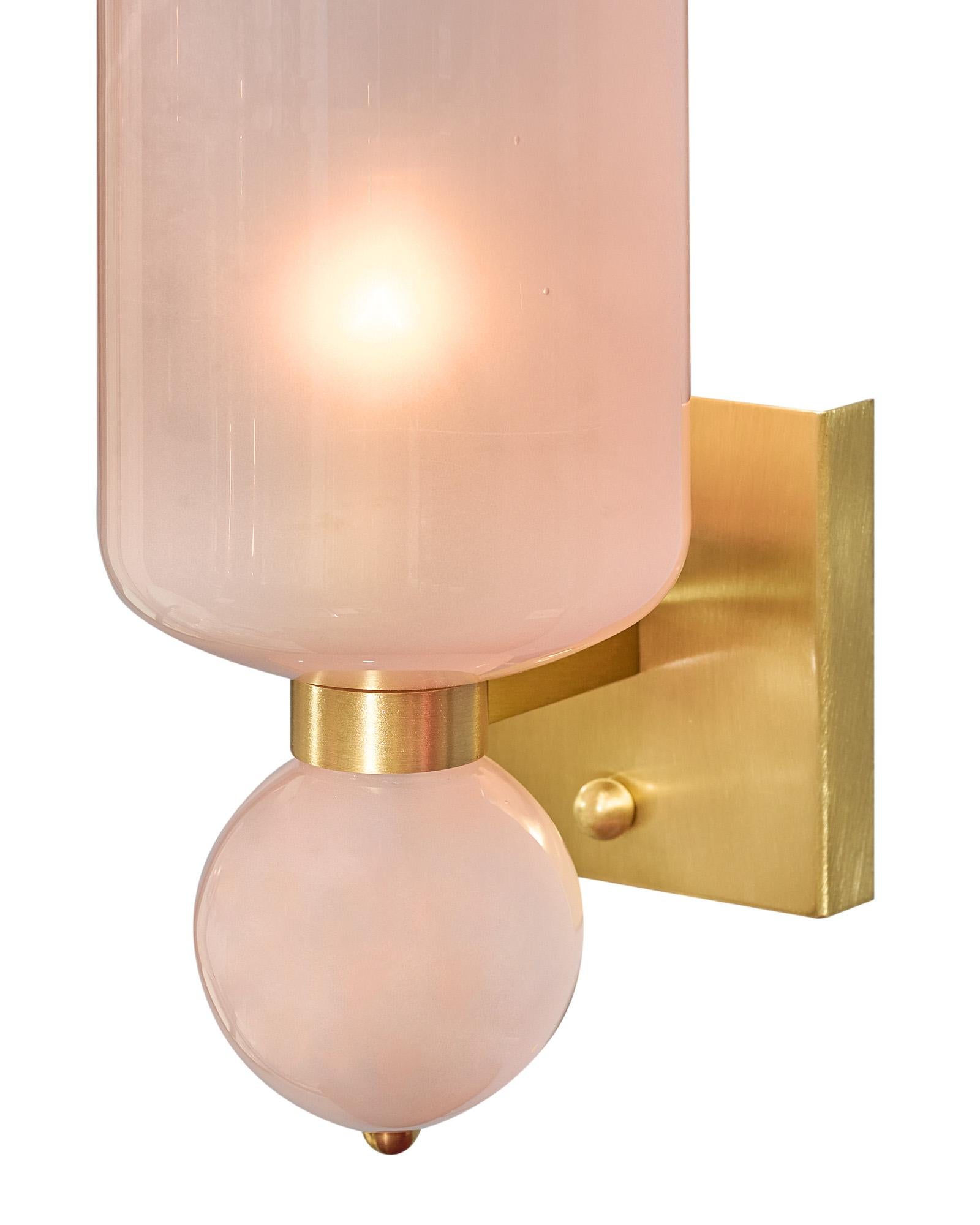 Contemporary Pink Murano Glass Torchiere Sconces For Sale
