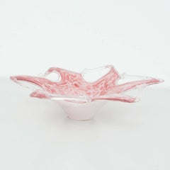 Pink Murano Glass Vase, Mid-Century Modern, Italy, 40cm Wide, 1970