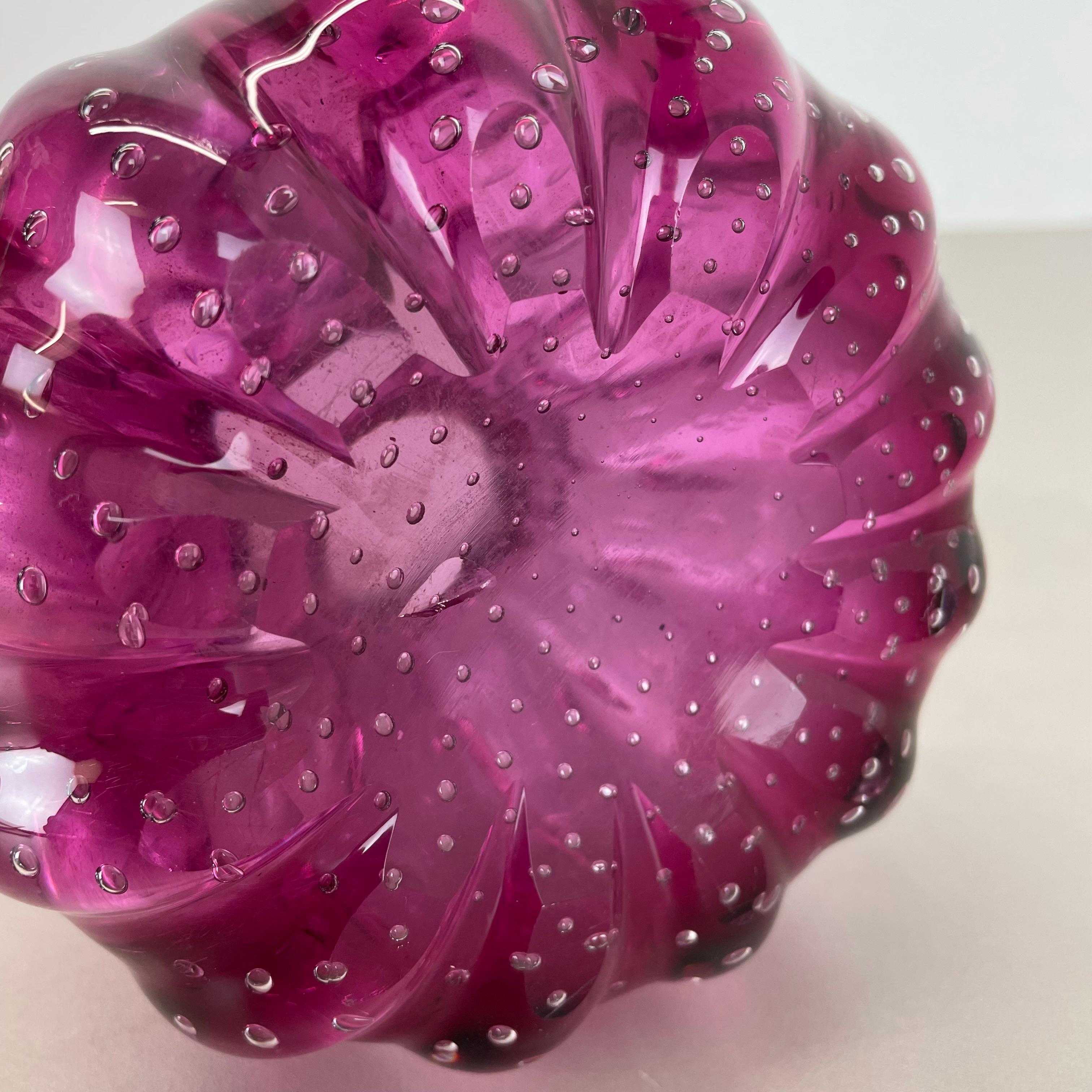Vaso in vetro di Murano ROSA Elemento Cordonato d'oro di Barovier&Toso Italia anni '70 in vendita 12