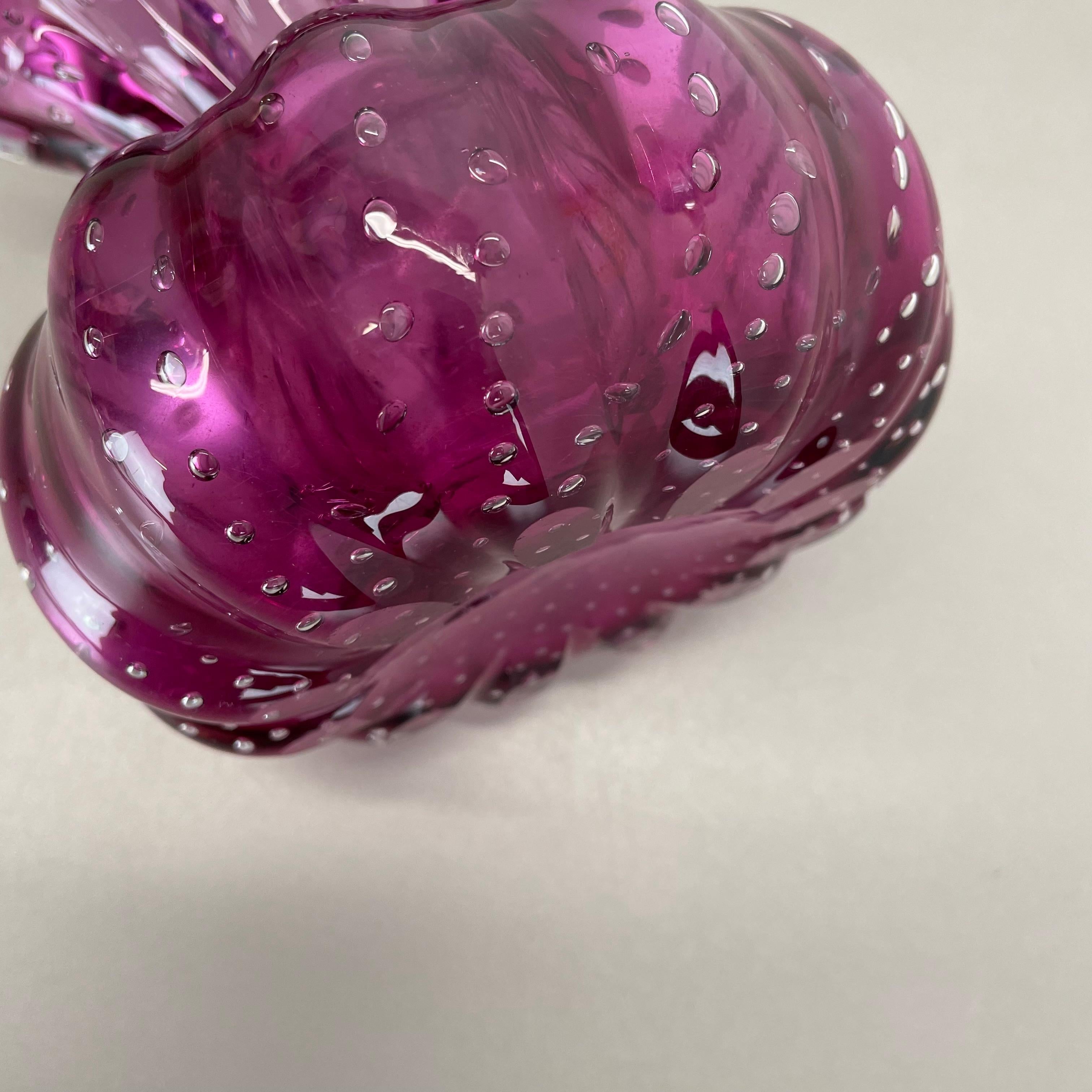 Vaso in vetro di Murano ROSA Elemento Cordonato d'oro di Barovier&Toso Italia anni '70 in vendita 13
