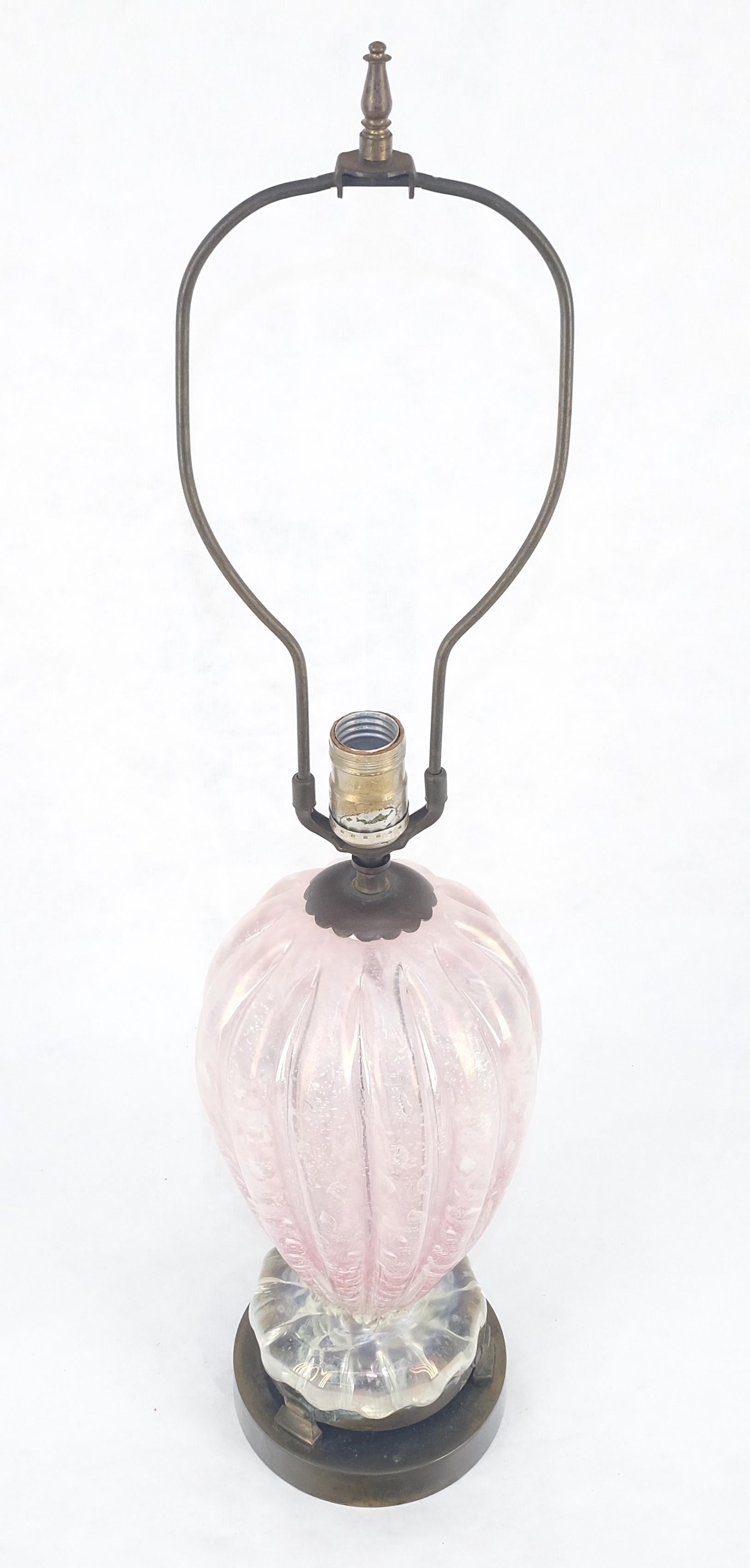 Pink Murano Glass Vase Shape Table Lamp (20. Jahrhundert) im Angebot