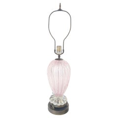 Pink Murano Glass Vase Shape Table Lamp