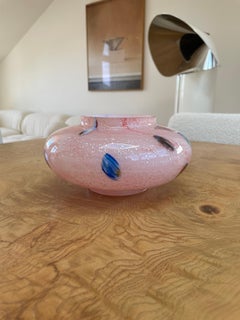 Vase rose de Murano avec murrines