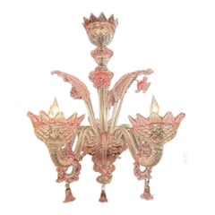 Pink Murano Glass Venetian Style Chandelier