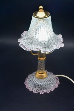 Pink Murano Glass Vintage Table Lamp, 1980s