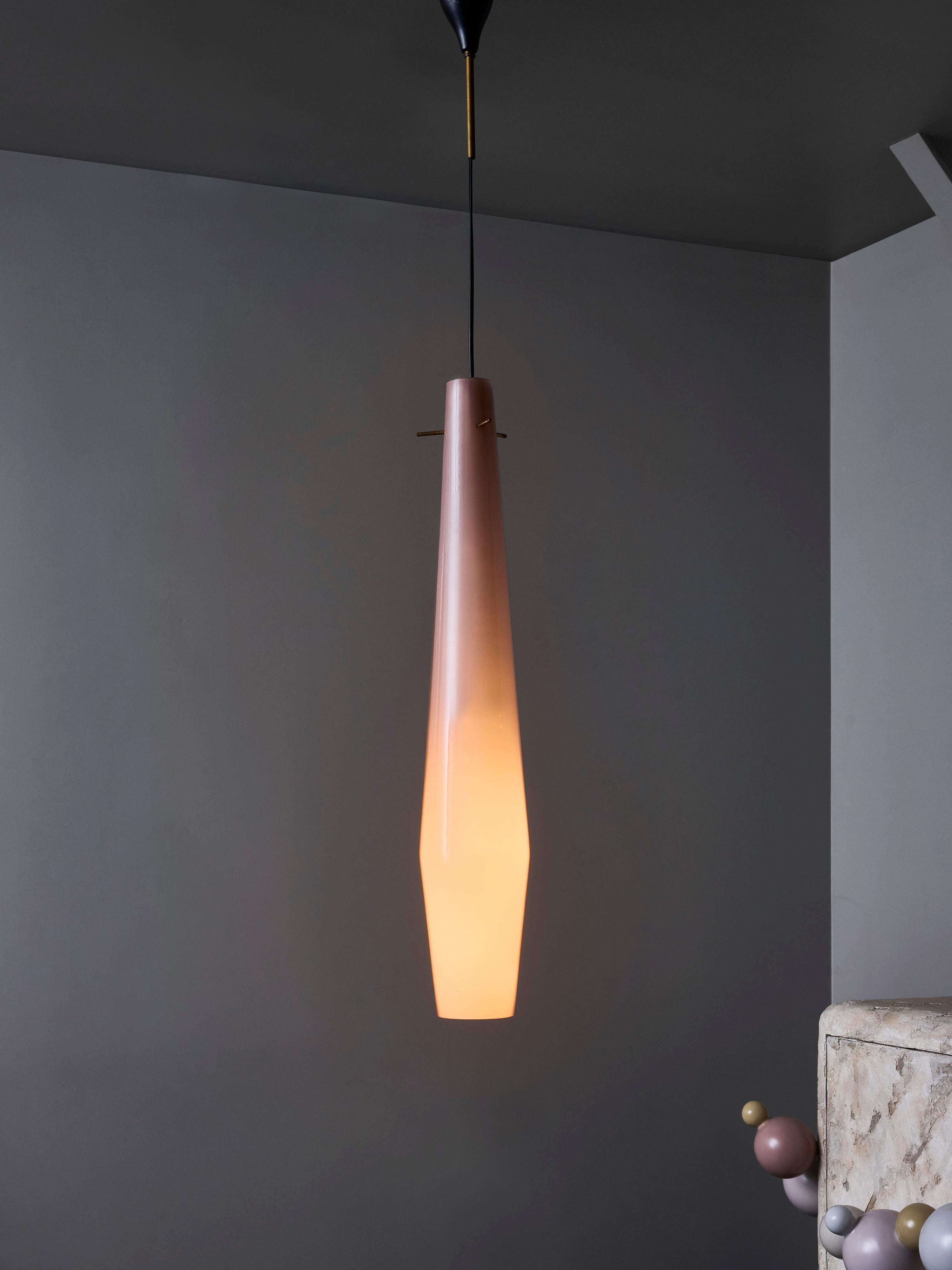 Mid-Century moderno Ciondolo Vistosi in vetro di Murano rosa in vendita