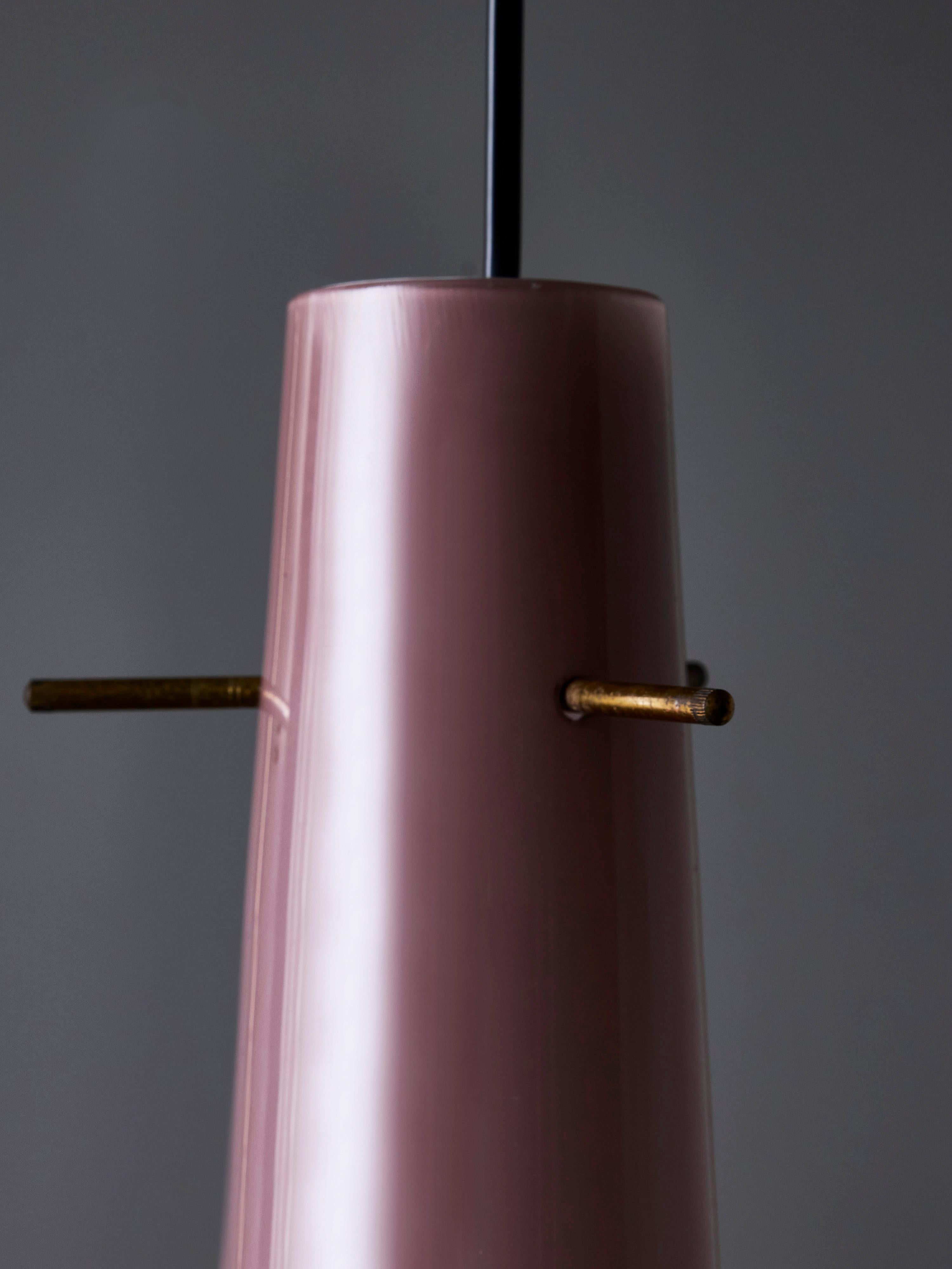 Metà XX secolo Ciondolo Vistosi in vetro di Murano rosa in vendita