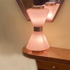 Pink Murano Hourglass Table Lamp 1960's Vistosi Style