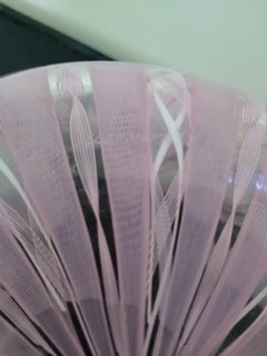 Pink Murano Italian Art Glass Fazzoletto Vase by Bianconi, Venini