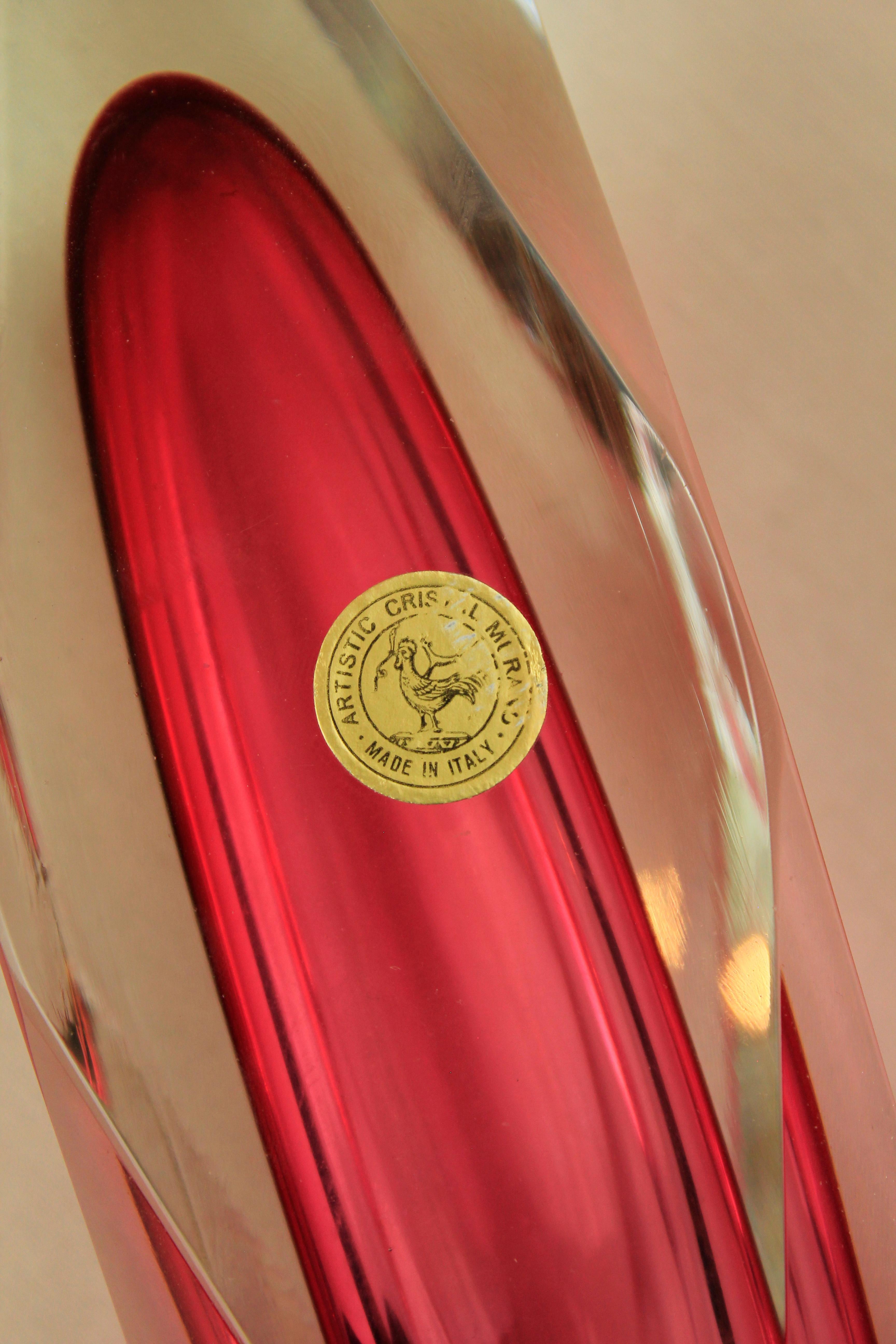 Pink Murano Mandruzzato Vase In Good Condition For Sale In COLMENAR VIEJO, ES